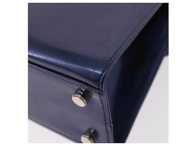 Borsa Salvatore Ferragamo Gancini Pelle verniciata 2way Navy Silver Auth 206330A Argento Blu navy - vista 21