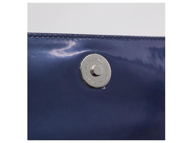 Borsa Salvatore Ferragamo Gancini Pelle verniciata 2way Navy Silver Auth 206330A Argento Blu navy - vista 23