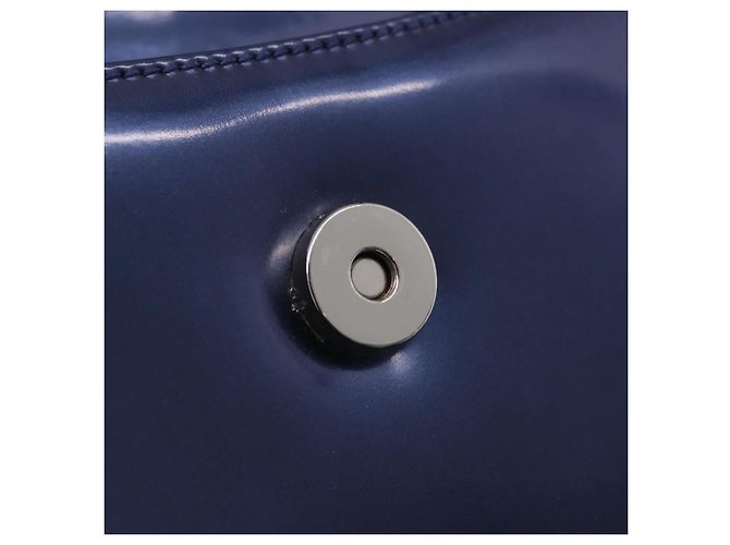 Borsa Salvatore Ferragamo Gancini Pelle verniciata 2way Navy Silver Auth 206330A Argento Blu navy - vista 24