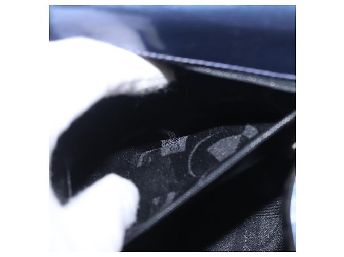 Borsa Salvatore Ferragamo Gancini Pelle verniciata 2way Navy Silver Auth 206330A Argento Blu navy - vista 28