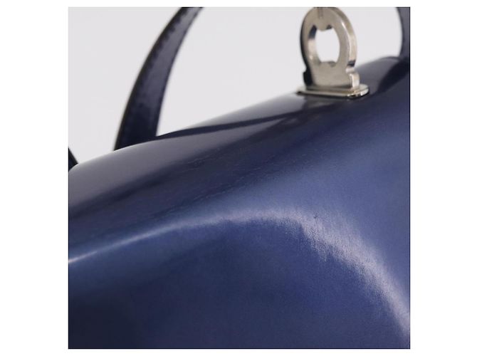 Borsa Salvatore Ferragamo Gancini Pelle verniciata 2way Navy Silver Auth 206330A Argento Blu navy - vista 3