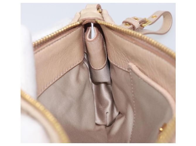 Pouch Miu Miu Matelassé in pelle Beige Gold Auth 205354V D'oro - vista 20