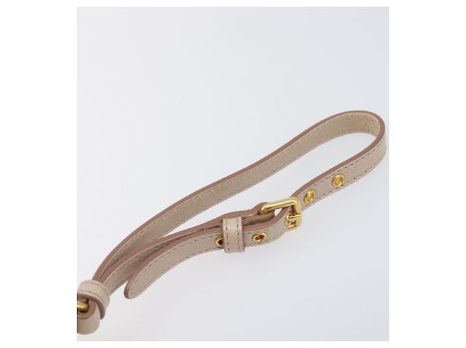 Pouch Miu Miu Matelassé in pelle Beige Gold Auth 205354V D'oro - vista 9