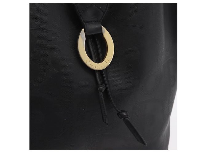 Borsa a tracolla Christian Dior Trotter PVC Nero Tono Oro Auth BA16105 - vista 18