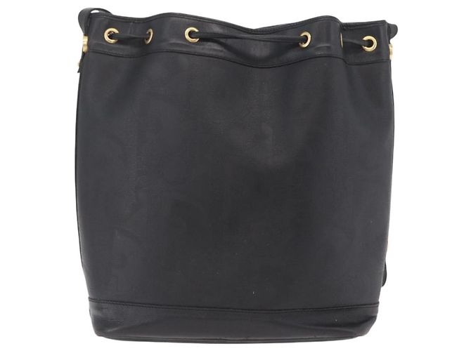Borsa a tracolla Christian Dior Trotter PVC Nero Tono Oro Auth BA16105 - vista 2