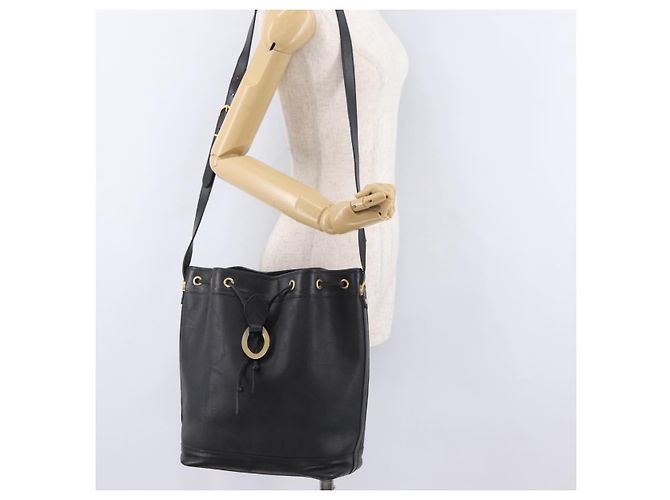 Borsa a tracolla Christian Dior Trotter PVC Nero Tono Oro Auth BA16105 - vista 24