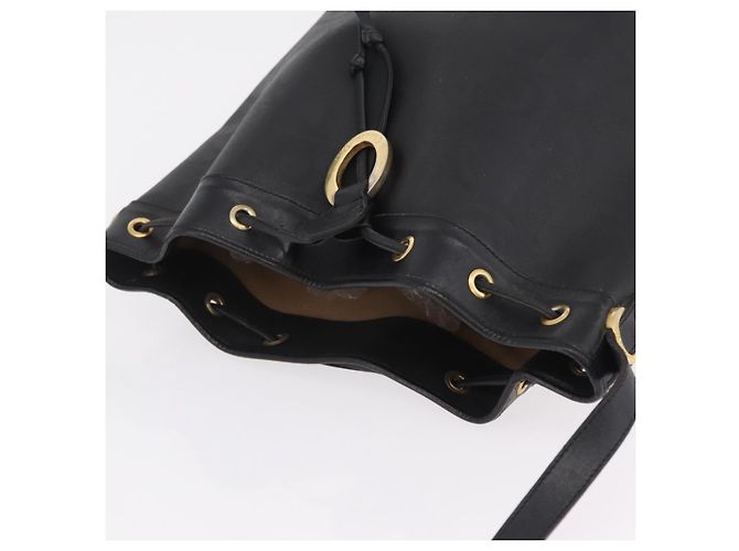 Borsa a tracolla Christian Dior Trotter PVC Nero Tono Oro Auth BA16105 - vista 7