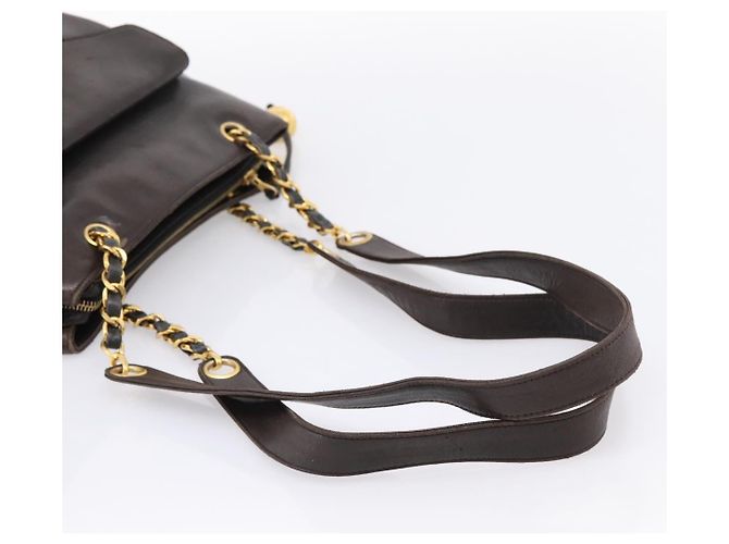 Borsa Tote a Catena CHANEL Pelle Nera Oro CC Auth BA16063 Nero D'oro - vista 7