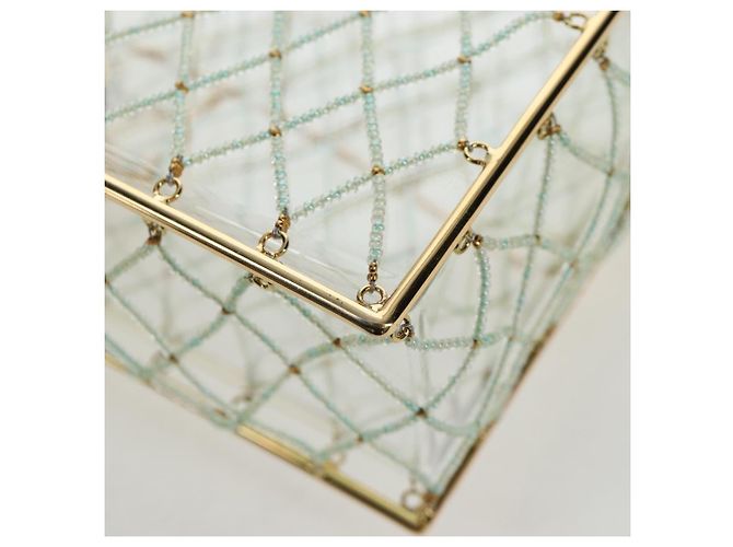 Borsa CHANEL Matelasse Turn Lock Perle in Metallo e Plastica Gold CC Auth am12768SM - vista 18