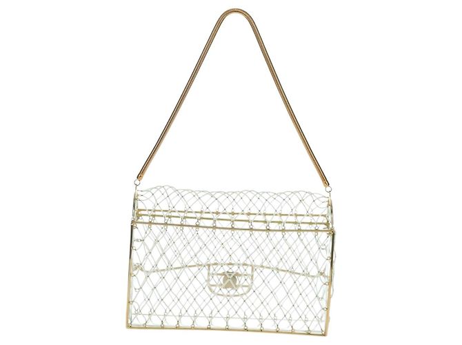 Borsa CHANEL Matelasse Turn Lock Perle in Metallo e Plastica Gold CC Auth am12768SM - vista 2