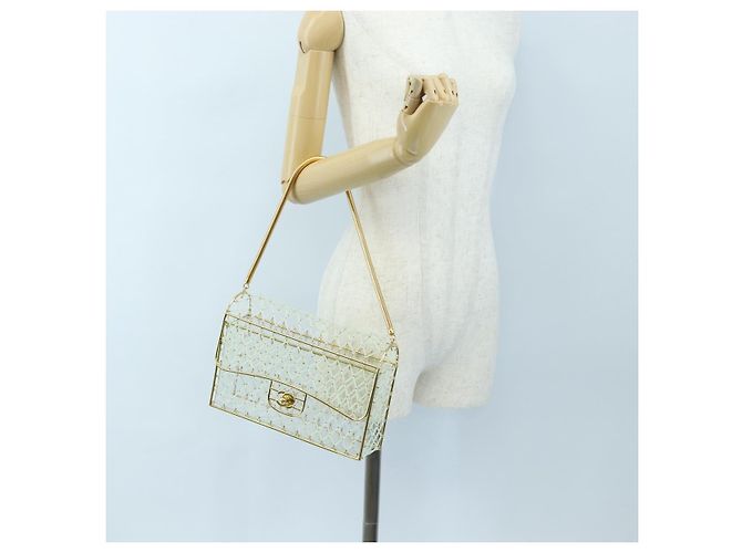 Borsa CHANEL Matelasse Turn Lock Perle in Metallo e Plastica Gold CC Auth am12768SM - vista 25