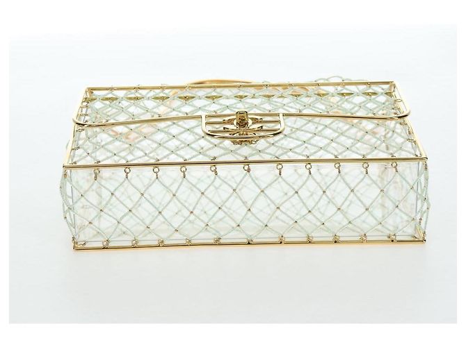 Borsa CHANEL Matelasse Turn Lock Perle in Metallo e Plastica Gold CC Auth am12768SM - vista 5