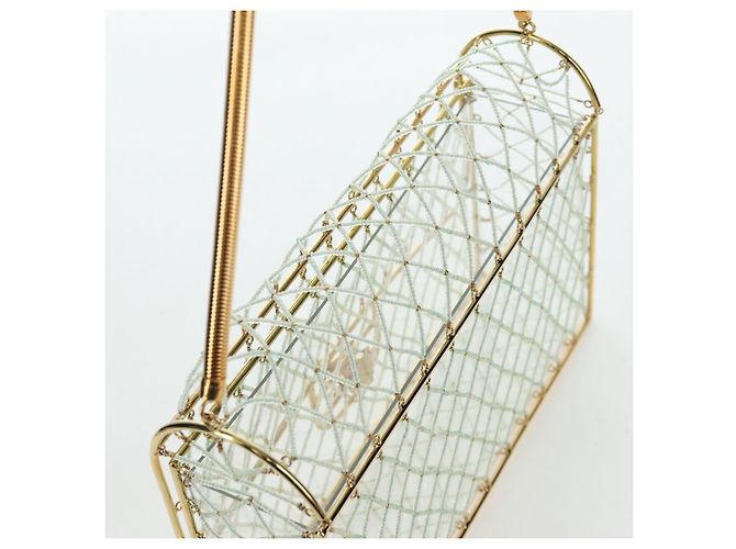 Borsa CHANEL Matelasse Turn Lock Perle in Metallo e Plastica Gold CC Auth am12768SM - vista 6
