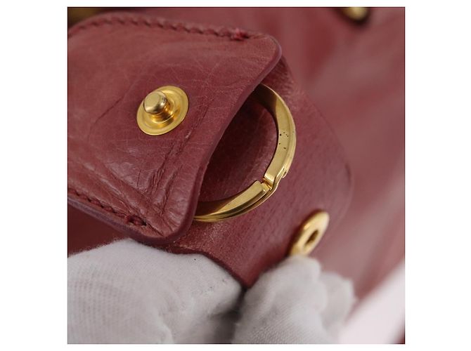 Bolsa de Mão Miu Miu em Couro 2way Rosa Ouro Auth 167648A Dourado - vista 10