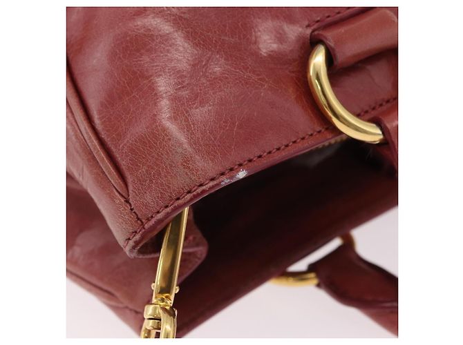 Bolsa de Mão Miu Miu em Couro 2way Rosa Ouro Auth 167648A Dourado - vista 14