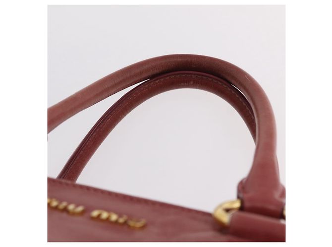 Bolsa de Mão Miu Miu em Couro 2way Rosa Ouro Auth 167648A Dourado - vista 15