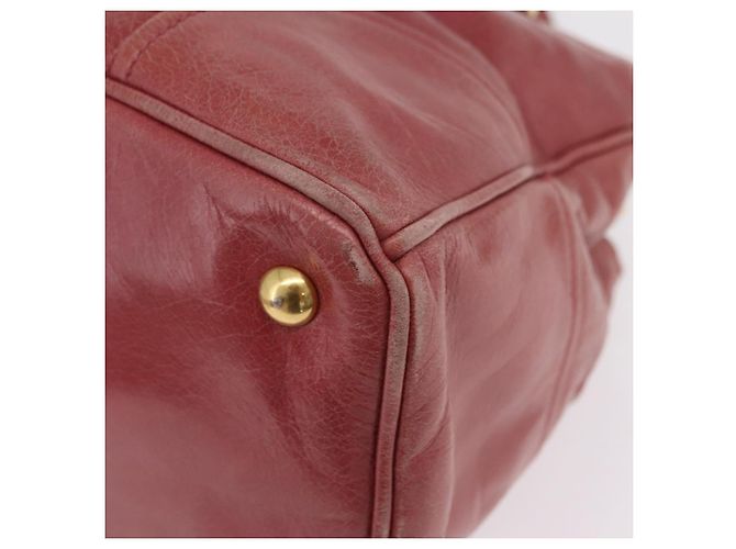 Bolsa de Mão Miu Miu em Couro 2way Rosa Ouro Auth 167648A Dourado - vista 22