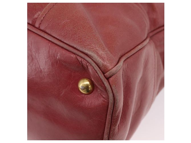 Bolsa de Mão Miu Miu em Couro 2way Rosa Ouro Auth 167648A Dourado - vista 24