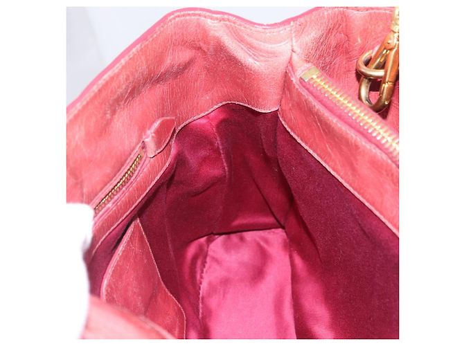 Bolsa de Mão Miu Miu em Couro 2way Rosa Ouro Auth 167648A Dourado - vista 28