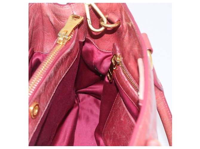 Bolsa de Mão Miu Miu em Couro 2way Rosa Ouro Auth 167648A Dourado - vista 29