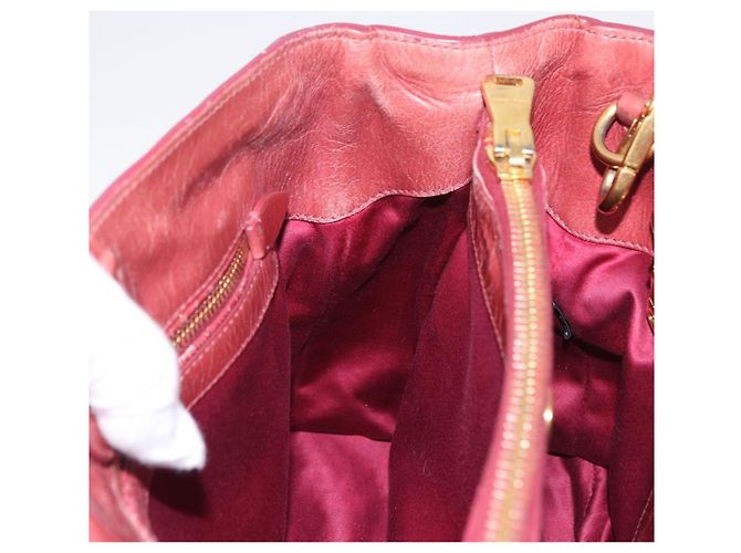 Bolsa de Mão Miu Miu em Couro 2way Rosa Ouro Auth 167648A Dourado - vista 31