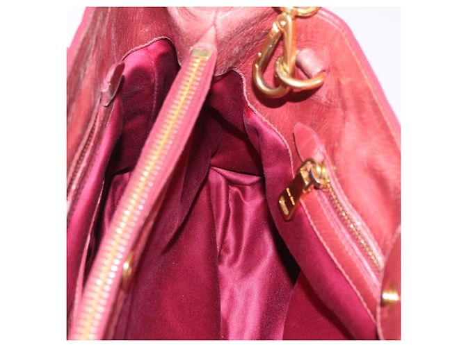 Bolsa de Mão Miu Miu em Couro 2way Rosa Ouro Auth 167648A Dourado - vista 32