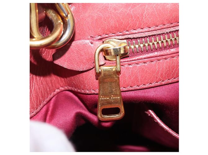 Bolsa de Mão Miu Miu em Couro 2way Rosa Ouro Auth 167648A Dourado - vista 33