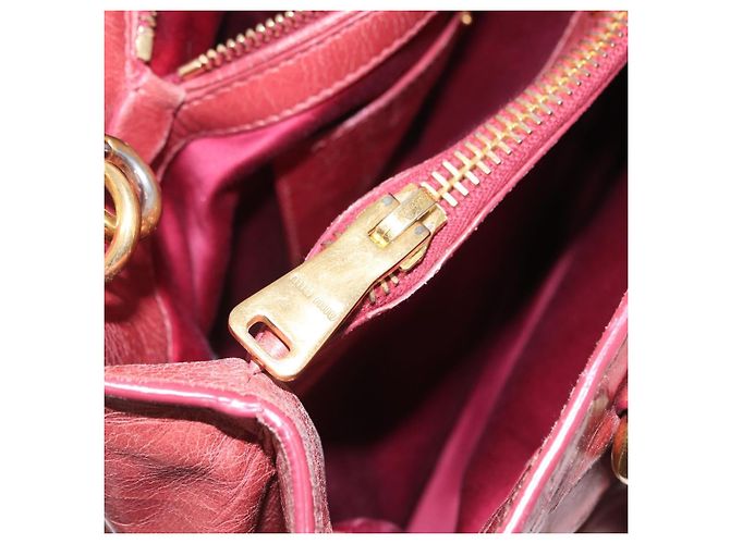 Bolsa de Mão Miu Miu em Couro 2way Rosa Ouro Auth 167648A Dourado - vista 35