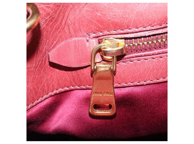 Bolsa de Mão Miu Miu em Couro 2way Rosa Ouro Auth 167648A Dourado - vista 37