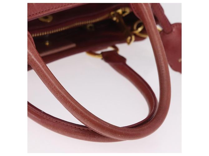 Bolsa de Mão Miu Miu em Couro 2way Rosa Ouro Auth 167648A Dourado - vista 7