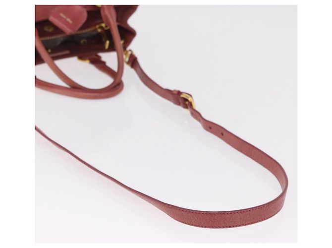 Bolsa de Mão Miu Miu em Couro 2way Rosa Ouro Auth 167648A Dourado - vista 8