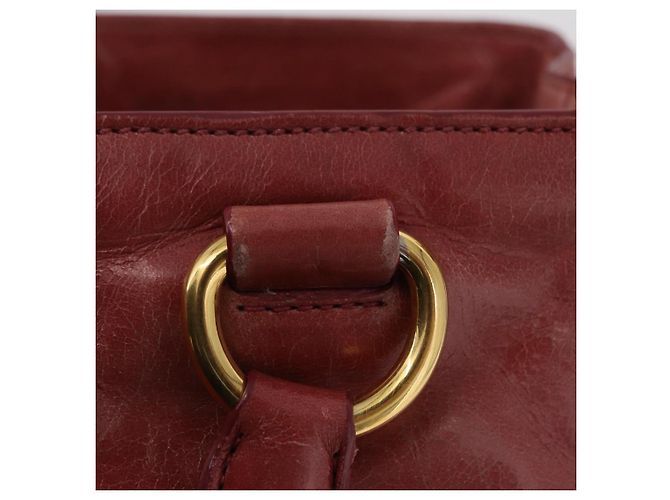 Bolsa de Mão Miu Miu em Couro 2way Rosa Ouro Auth 167648A Dourado - vista 9