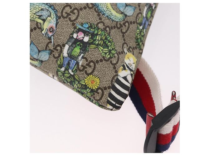 Zaino GUCCI GG Supreme Yuko Higuchi PVC Beige Red 550775 Auth 206696SAM Rosso - vista 18