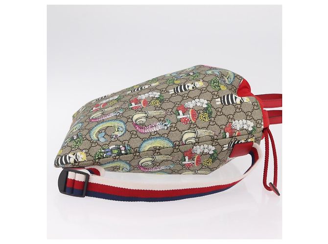 Zaino GUCCI GG Supreme Yuko Higuchi PVC Beige Red 550775 Auth 206696SAM Rosso - vista 3