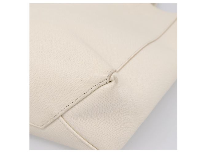 Céline CELINE Vertical Cabas Tote Bag Leder 2way Weiß Gold Auth 205444 Golden - Ansicht 15