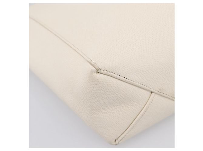 Céline CELINE Vertical Cabas Tote Bag Leder 2way Weiß Gold Auth 205444 Golden - Ansicht 16