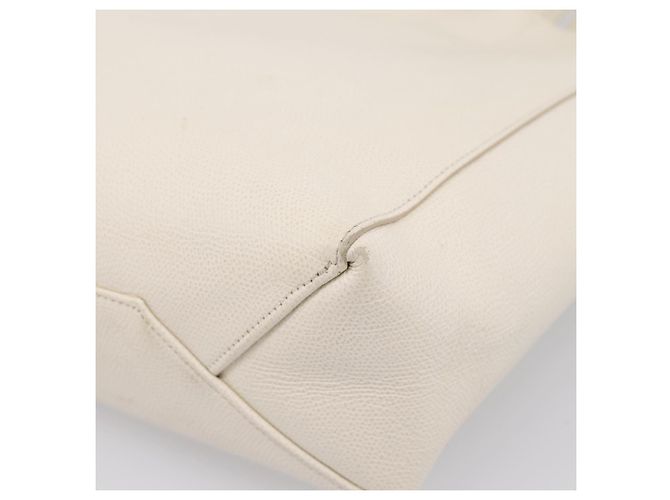 Céline CELINE Vertical Cabas Tote Bag Leder 2way Weiß Gold Auth 205444 Golden - Ansicht 17