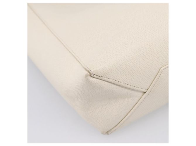 Céline CELINE Vertical Cabas Tote Bag Leder 2way Weiß Gold Auth 205444 Golden - Ansicht 18