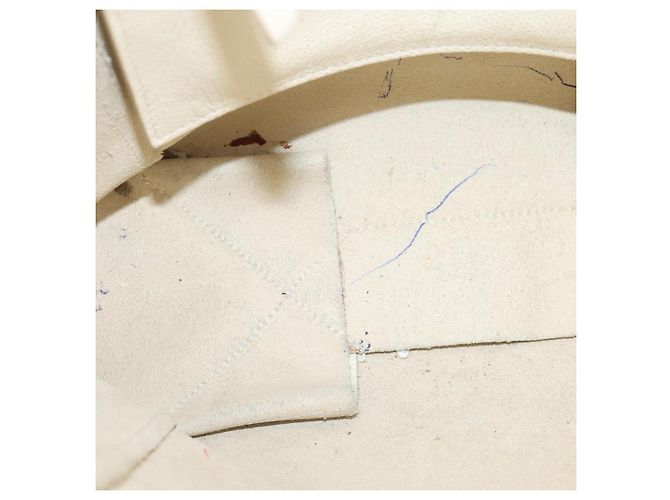 Céline CELINE Vertical Cabas Tote Bag Leder 2way Weiß Gold Auth 205444 Golden - Ansicht 21