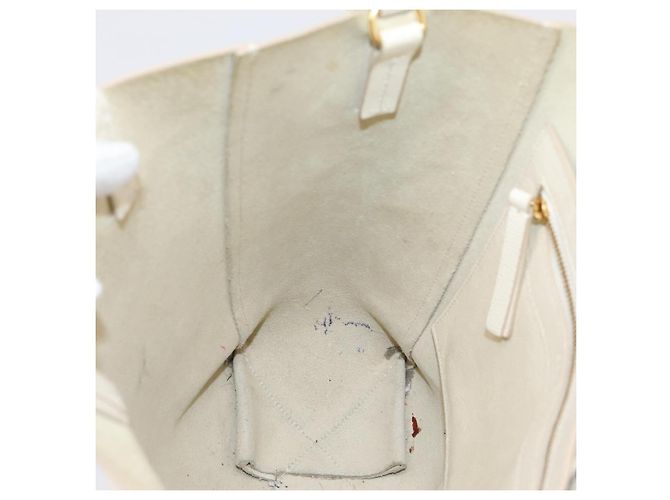 Céline CELINE Vertical Cabas Tote Bag Leder 2way Weiß Gold Auth 205444 Golden - Ansicht 24