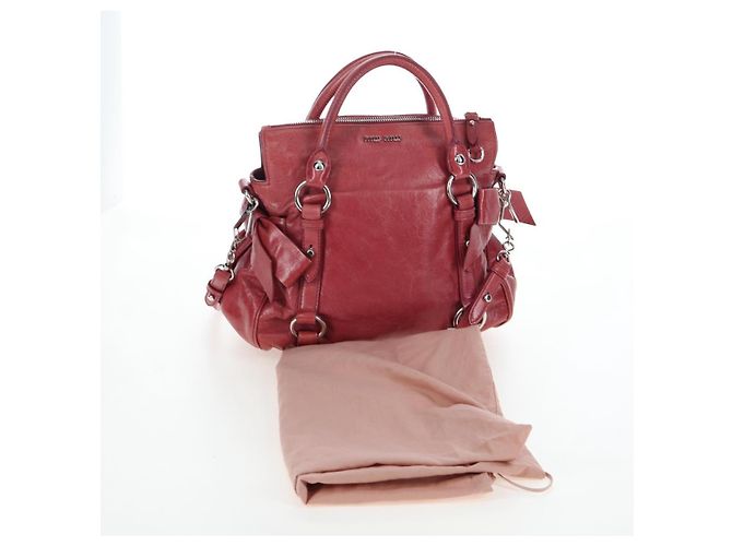Borsa a mano Miu Miu con fiocco laterale in pelle 2way Rosa Argento RT0438 Auth am12761V - vista 12