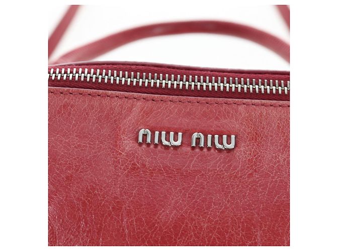 Borsa a mano Miu Miu con fiocco laterale in pelle 2way Rosa Argento RT0438 Auth am12761V - vista 21
