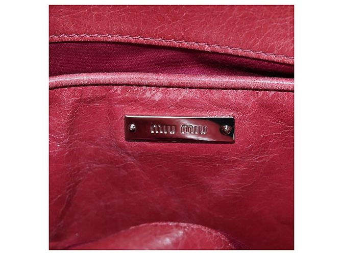 Borsa a mano Miu Miu con fiocco laterale in pelle 2way Rosa Argento RT0438 Auth am12761V - vista 23