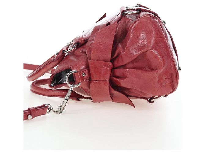 Borsa a mano Miu Miu con fiocco laterale in pelle 2way Rosa Argento RT0438 Auth am12761V - vista 3