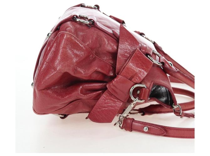 Borsa a mano Miu Miu con fiocco laterale in pelle 2way Rosa Argento RT0438 Auth am12761V - vista 4