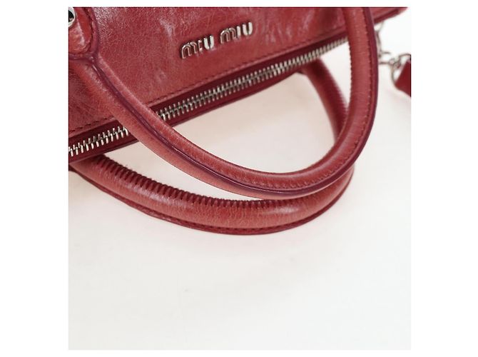 Borsa a mano Miu Miu con fiocco laterale in pelle 2way Rosa Argento RT0438 Auth am12761V - vista 7