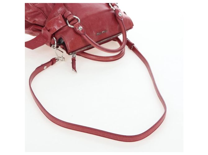 Borsa a mano Miu Miu con fiocco laterale in pelle 2way Rosa Argento RT0438 Auth am12761V - vista 8