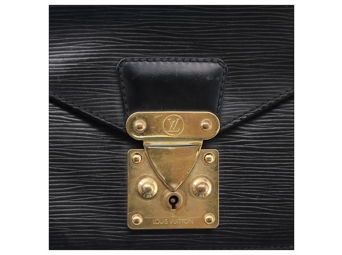 Borsa a mano LOUIS VUITTON Epi Monceau 28 Nero M52122 LV Auth ka6480 - vista 19