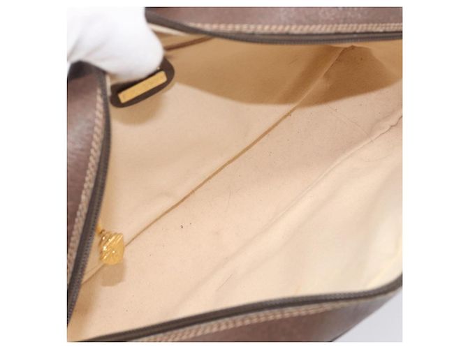 Borsa a tracolla GUCCI GG Supreme PVC Beige Gold Auth 206766 D'oro - vista 11