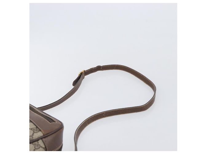 Borsa a tracolla GUCCI GG Supreme PVC Beige Gold Auth 206766 D'oro - vista 14
